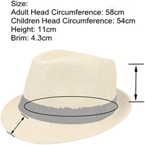 Straw Fedora Hat Wide Brim Summer Beach Sun Cap Panama Hat for Men Women in Saudi Arabia