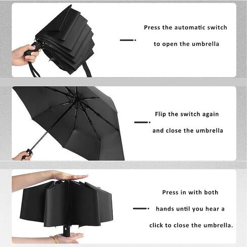 Folding Umbrella for Car, Foldable Auto-open Sunshade Windproof Travel Umbrella, No Water Drops, Easy to Dry in Saudi Arabia