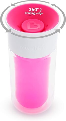 كوب Munchkin Miracle 360 ​​المعزول المضاد للانسكاب، يتضمن ملصقات لتخصيص الكوب، 9 أونصة، أخضر (عبوة من قطعتين) in Kuwait