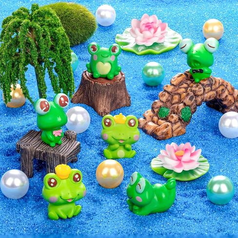 HTZNHXT 120 قطعة من حشو مزهرية الضفدع الصيفية، خرزة صغيرة من أوراق اللوتس الضفدع الصغيرة العائمة من اللؤلؤ الصناعي لديكور الحفلات المركزية لطاولة المنزل in Kuwait