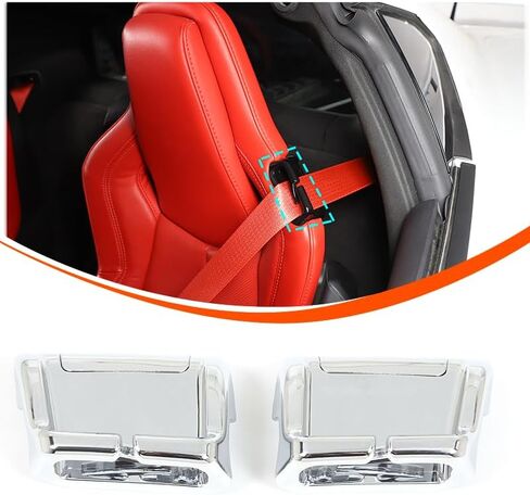 Seat Belt Guide Holder Replacement Compatible with Chevrolet C8 Corvette Stingray 2020-2024, Car Seat Accessories (Red) in Saudi Arabia