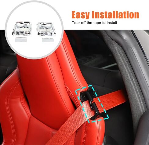 Seat Belt Guide Holder Replacement Compatible with Chevrolet C8 Corvette Stingray 2020-2024, Car Seat Accessories (Red) in Saudi Arabia