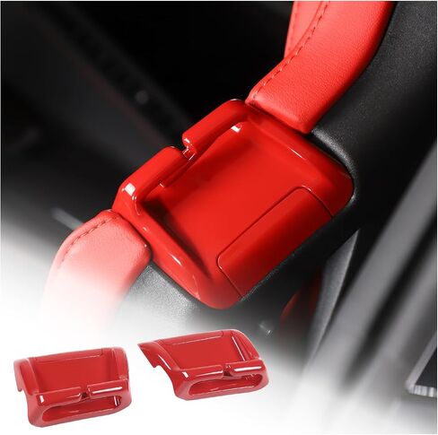 Seat Belt Guide Holder Replacement Compatible with Chevrolet C8 Corvette Stingray 2020-2024, Car Seat Accessories (Red) in Saudi Arabia