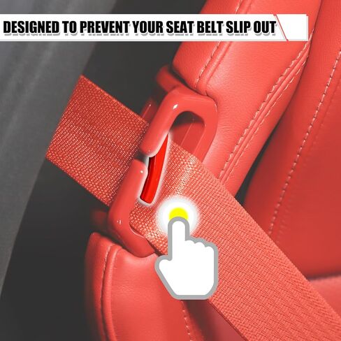 Seat Belt Guide Holder Replacement Compatible with Chevrolet C8 Corvette Stingray 2020-2024, Car Seat Accessories (Red) in Saudi Arabia