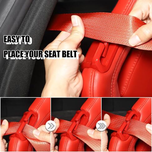 Seat Belt Guide Holder Replacement Compatible with Chevrolet C8 Corvette Stingray 2020-2024, Car Seat Accessories (Red) in Saudi Arabia