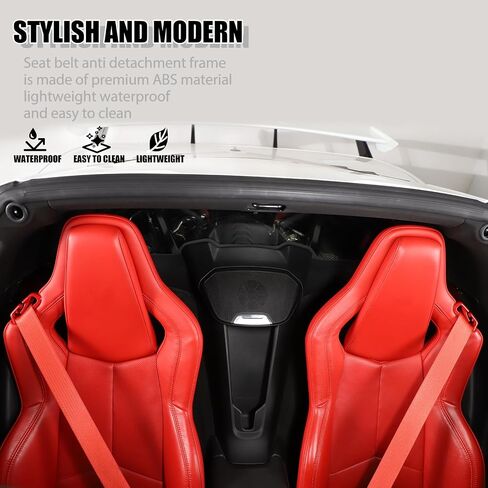 Seat Belt Guide Holder Replacement Compatible with Chevrolet C8 Corvette Stingray 2020-2024, Car Seat Accessories (Red) in Saudi Arabia