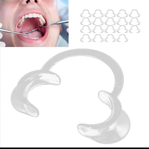 20pcs Disposable Lip Cheek Retractor, C-Shape Teeth Whitening Cheek Retractor for Mouthguard Challenge Game,Transparent C‑Shape Teeth Whitening Mouth Opener, (Transparent Medium) in Saudi Arabia