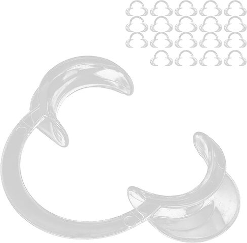 20pcs Disposable Lip Cheek Retractor, C-Shape Teeth Whitening Cheek Retractor for Mouthguard Challenge Game,Transparent C‑Shape Teeth Whitening Mouth Opener, (Transparent Medium) in Saudi Arabia