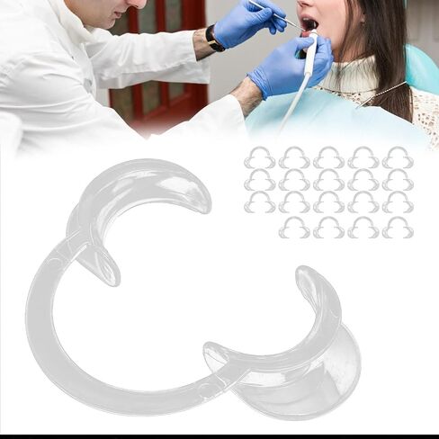 20pcs Disposable Lip Cheek Retractor, C-Shape Teeth Whitening Cheek Retractor for Mouthguard Challenge Game,Transparent C‑Shape Teeth Whitening Mouth Opener, (Transparent Medium) in Saudi Arabia