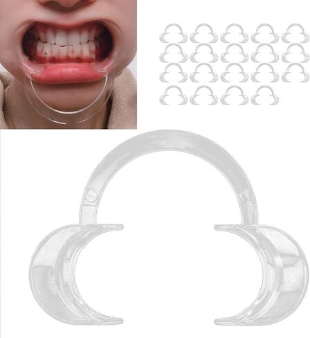 20pcs Disposable Lip Cheek Retractor, C-Shape Teeth Whitening Cheek Retractor for Mouthguard Challenge Game,Transparent C‑Shape Teeth Whitening Mouth Opener, (Transparent Medium) in Saudi Arabia