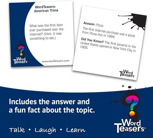 ? WORD TEASERS Random Knowledge Trivia Cards - Fun Trivia Game for Family, Kids, Parties & Travel - 150 Trivia Questions & Conversation Starters in Kuwait