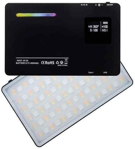 Portable RGB Video Light, 3200K-8500K CRI 95+ LED Pocket Video Light for Canon Nikon Sony Smartphone,Cameras Photography,Conference Gaming, iPhone Selfie in Saudi Arabia