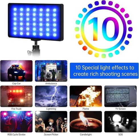 Portable RGB Video Light, 3200K-8500K CRI 95+ LED Pocket Video Light for Canon Nikon Sony Smartphone,Cameras Photography,Conference Gaming, iPhone Selfie in Saudi Arabia