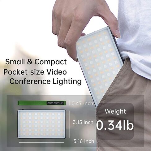 Portable RGB Video Light, 3200K-8500K CRI 95+ LED Pocket Video Light for Canon Nikon Sony Smartphone,Cameras Photography,Conference Gaming, iPhone Selfie in Saudi Arabia