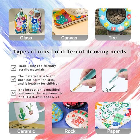 IMURZ 48 Colors Acrylic Paint Makers, 1mm Medium Tip Premium Acrylic Paint Pens for Wood, Rock Painting, Canvas, Glass, Shoes, Stone, DIY Crafts Making Art (Quick Drying) in Saudi Arabia
