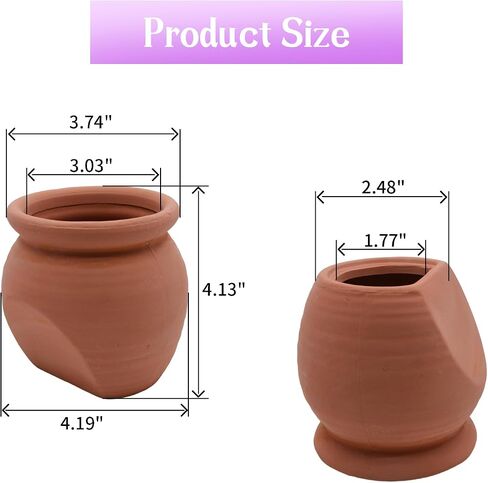 AnRui Betta Fish Tank Decor Ceramic Jar Aquarium Accessories Decorations Cute Clay Pot Hideout Cave Ornaments for Small Fish, Shrimp, Cichlid to Play Hide Breed, Large in Saudi Arabia