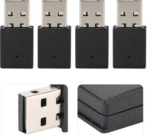 Socobeta 4 قطع USB بلوتوث 5.0 محول الكمبيوتر بلوتوث محول USB دونجل محول مع هوائي وظيفة الذاكرة التلقائية للكمبيوتر المحمول الأسود in Saudi Arabia