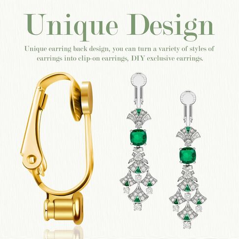 32 Pieces Clip On Earring Converters Components with Post, Hypoallergenic Clip On Earring Backs for Non-Pierced Ears and Comfort Earring Cushions Pads （Gold and Silver） in Kuwait