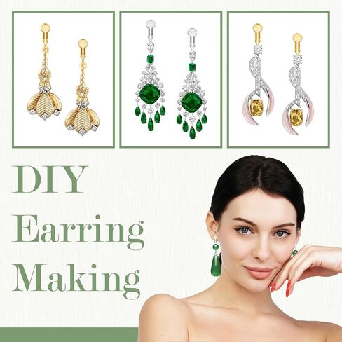 32 Pieces Clip On Earring Converters Components with Post, Hypoallergenic Clip On Earring Backs for Non-Pierced Ears and Comfort Earring Cushions Pads （Gold and Silver） in Kuwait