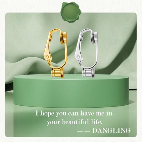 32 Pieces Clip On Earring Converters Components with Post, Hypoallergenic Clip On Earring Backs for Non-Pierced Ears and Comfort Earring Cushions Pads （Gold and Silver） in Kuwait