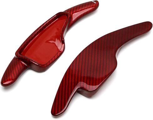 iJDMTOY Red Genuine Carbon Fiber Steering Wheel Larger Paddle Shifter Extensions Compatible with Chevy 2014-2019 C7 Corvette, 2016-up Gen6 Camaro in Saudi Arabia