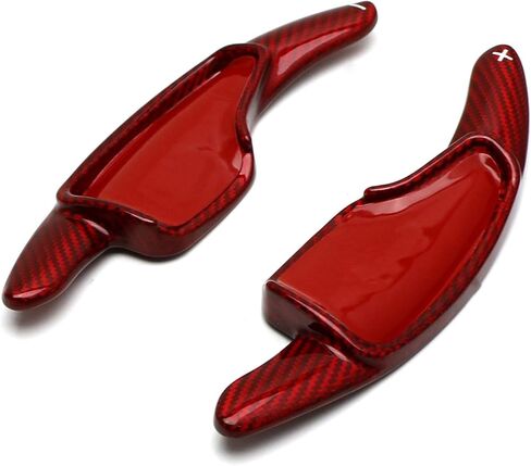 iJDMTOY Red Genuine Carbon Fiber Steering Wheel Larger Paddle Shifter Extensions Compatible with Chevy 2014-2019 C7 Corvette, 2016-up Gen6 Camaro in Saudi Arabia