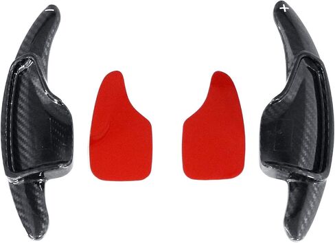 iJDMTOY Red Genuine Carbon Fiber Steering Wheel Larger Paddle Shifter Extensions Compatible with Chevy 2014-2019 C7 Corvette, 2016-up Gen6 Camaro in Saudi Arabia