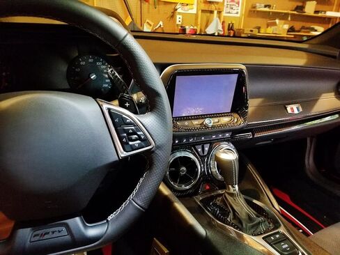 iJDMTOY Red Genuine Carbon Fiber Steering Wheel Larger Paddle Shifter Extensions Compatible with Chevy 2014-2019 C7 Corvette, 2016-up Gen6 Camaro in Saudi Arabia