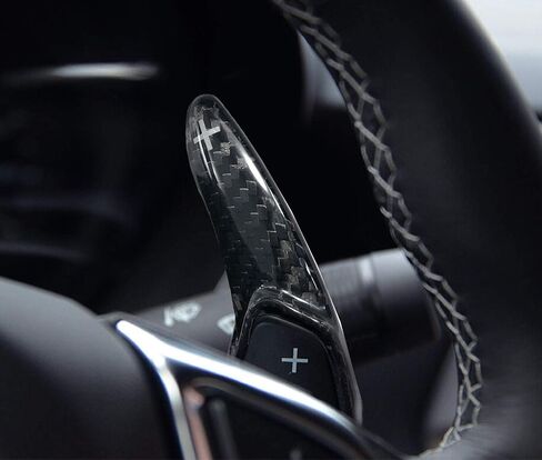 iJDMTOY Red Genuine Carbon Fiber Steering Wheel Larger Paddle Shifter Extensions Compatible with Chevy 2014-2019 C7 Corvette, 2016-up Gen6 Camaro in Saudi Arabia