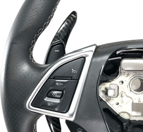iJDMTOY Red Genuine Carbon Fiber Steering Wheel Larger Paddle Shifter Extensions Compatible with Chevy 2014-2019 C7 Corvette, 2016-up Gen6 Camaro in Saudi Arabia