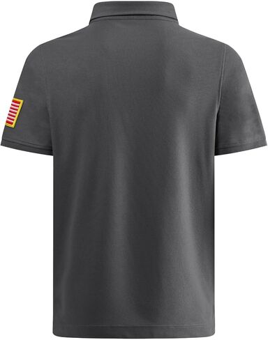 قمصان بولو تكتيكية للرجال ذات أداء جاف وأكمام قصيرة وقمصان بيكيه الماصة للرطوبة ذات العلم الأمريكي in Kuwait