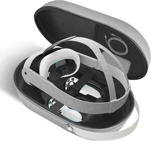 حقيبة حمل Esimen لـ Quest 3، ملحقات حقيبة السفر لـ Oculus Quest 3 غطاء الوجه غطاء وحدة التحكم السيليكون وغطاء واقي العدسة (4 في 1 أسود) in Kuwait