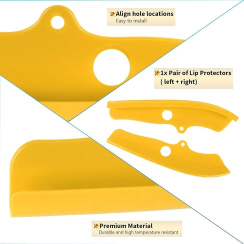 SleYuYir الشفة الأمامية المكونة من قطعتين - غطاء واقي مقسم من ألياف الكربون متوافق مع 2015-2020 Dodge Challenger Scat Pack R/T GT SRT/SRT 392 Plus، أصفر in Kuwait