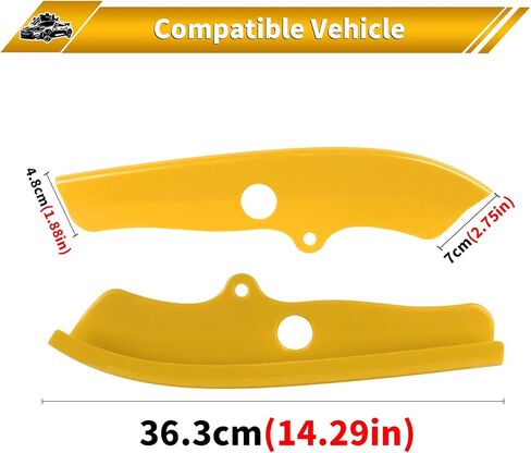 SleYuYir الشفة الأمامية المكونة من قطعتين - غطاء واقي مقسم من ألياف الكربون متوافق مع 2015-2020 Dodge Challenger Scat Pack R/T GT SRT/SRT 392 Plus، أصفر in Kuwait