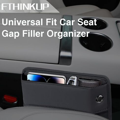 Universal Fit Car Seat Gap Filler Organizer, Premium Faux Leather Car Seat Storage Box, Car Accessories for Women Men, Car Organizer Car Essentials for Car SUV Automotive in Kuwait