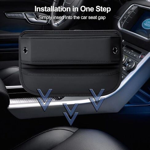 Universal Fit Car Seat Gap Filler Organizer, Premium Faux Leather Car Seat Storage Box, Car Accessories for Women Men, Car Organizer Car Essentials for Car SUV Automotive in Kuwait