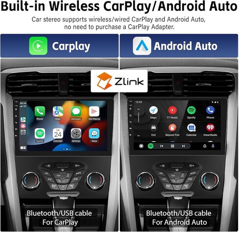 UNITOPSCI 2G+64G Android Car Stereo for Ford Fusion Mondeo 2013-2019 Wireless Apple CarPlay & Android Auto 9 بوصة HD شاشة لمس GPS ملاحة بلوتوث HiFi FM راديو WiFi SWC+ AHD كاميرا احتياطية in Saudi Arabia