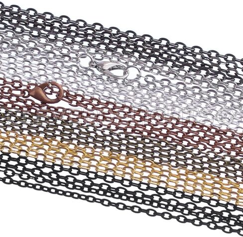 CleverDelights 3x4mm Cable Chain Necklaces - Mix Pack - 21 Pack - 24 Inch Length in Saudi Arabia