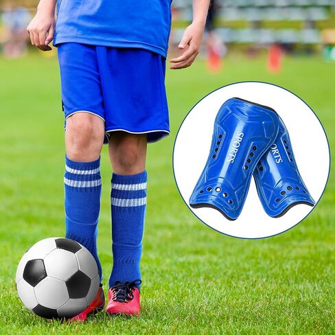 Zhanmai 8 Pairs Kids Soccer Shin Guards Youth Protective Soccer Socks Sport Shin Pads Guard Sleeves Calf Protective Soft Colorful Gear for Football Games 3-15 Years Old Girls Boys Toddler Child Teens in Saudi Arabia