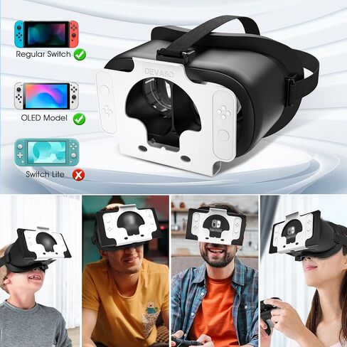 سماعة رأس VR مطورة لطراز Nintendo Switch & Switch OLED الأصلي، نظارات الواقع الافتراضي مع عدسات HD قابلة للتعديل وحزام رأس مريح، ملحقات مجموعة Labo VR، نظارات التبديل ثلاثية الأبعاد in Kuwait