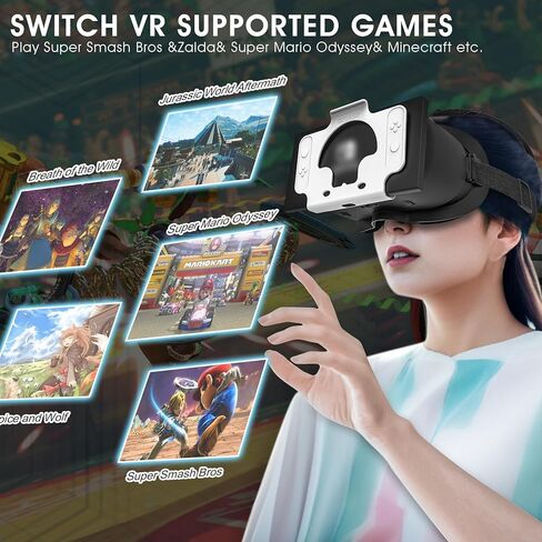 سماعة رأس VR مطورة لطراز Nintendo Switch & Switch OLED الأصلي، نظارات الواقع الافتراضي مع عدسات HD قابلة للتعديل وحزام رأس مريح، ملحقات مجموعة Labo VR، نظارات التبديل ثلاثية الأبعاد in Kuwait