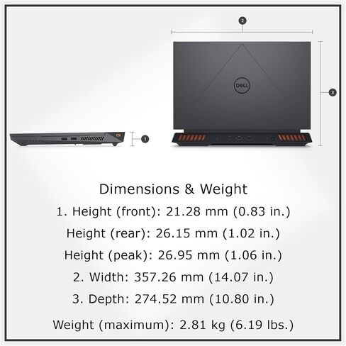 Dell G15 5535 Gaming Laptop, 15.6" FHD Display, AMD Ryzen 7 7840HS, 32 GB DDR5 RAM, 2 TB PCIe SSD, NVIDIA GeForce RTX 4060, Backlit Keyboard, Windows 11 Home, Dark Shadow Gray in Saudi Arabia