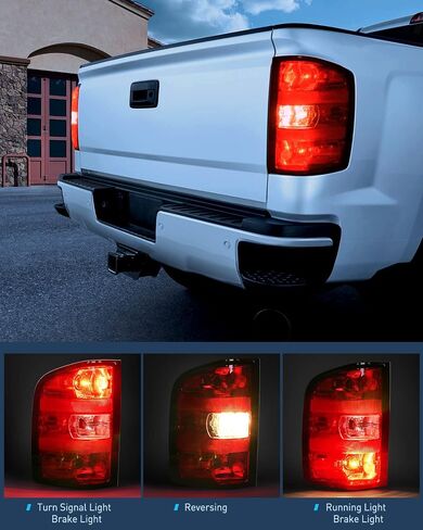 Nilight Driver Side Taillight Assembly for 2007 2008 2009 2010 2011 2012 2013 2013 2014 Chevy Silverado 1500 2500HD 3500HD 2007-2013 GMC Sierra 3500HD Rear Lamp w/Bulbs and Harness in Saudi Arabia