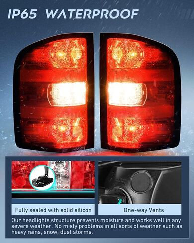 Nilight Driver Side Taillight Assembly for 2007 2008 2009 2010 2011 2012 2013 2013 2014 Chevy Silverado 1500 2500HD 3500HD 2007-2013 GMC Sierra 3500HD Rear Lamp w/Bulbs and Harness in Saudi Arabia