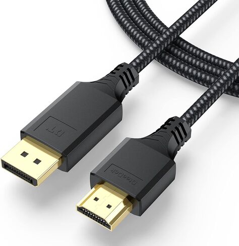 كابل DispalyPort إلى HDMI بطول 3 أقدام، ومنفذ Dispaly DP إلى HDMI سلك محول ذكر إلى ذكر [نقل في اتجاه واحد] لشاشة عرض HDTV متوافقة مع Lenovo HP ASUS Dell وغيرها من العلامات التجارية in Kuwait