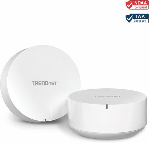 مجموعة TRENDnet AC1200 WiFi EasyMesh، تتضمن 2 × عقد شبكة WiFi AC1200، أداة إعداد قائمة على التطبيق، تجوال واي فاي سلس، تشكيل الشعاع، يدعم أجهزة 2.4 جيجا هرتز و5 جيجا هرتز، TEW-832MDR2K، أبيض in Saudi Arabia
