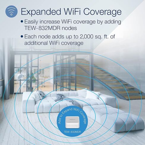 مجموعة TRENDnet AC1200 WiFi EasyMesh، تتضمن 2 × عقد شبكة WiFi AC1200، أداة إعداد قائمة على التطبيق، تجوال واي فاي سلس، تشكيل الشعاع، يدعم أجهزة 2.4 جيجا هرتز و5 جيجا هرتز، TEW-832MDR2K، أبيض in Saudi Arabia
