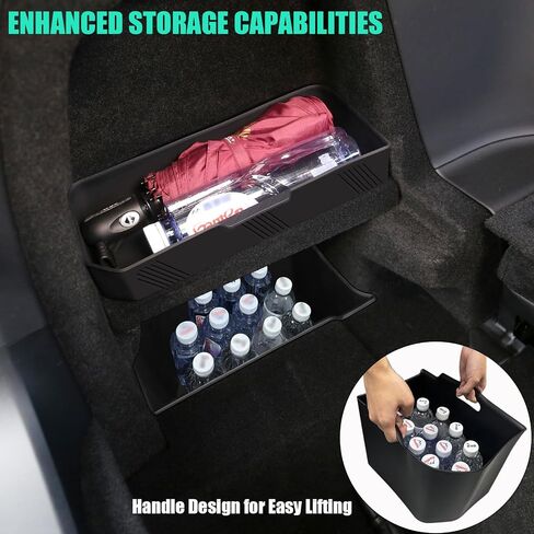 Rear Trunk Storage Box for Tesla X - Rear Trunk Left Side Upper & Lower Storage Bins Box Storage Packets for Tesla Model X Interior Accessories 2022 2023 2024-2PCS in Saudi Arabia