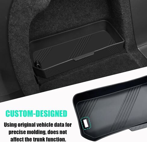Rear Trunk Storage Box for Tesla X - Rear Trunk Left Side Upper & Lower Storage Bins Box Storage Packets for Tesla Model X Interior Accessories 2022 2023 2024-2PCS in Saudi Arabia