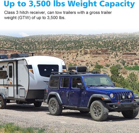 مستقبل وصلة SUNPIE متوافق مع Jeep Wrangler JL JLU 2 باب و4 أبواب بما في ذلك 4xe Plug-in Hybrid 2018 2019 2020 2021 2022 2023 2024، مستقبل وصلة مقطورة فائق 2 بوصة مع فئة 3 شديدة التحمل in Saudi Arabia